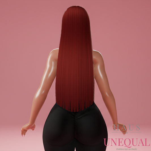 IMVU | Natural Straight Hair Texture - Vibrant Red | Single Variant