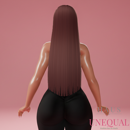 IMVU | Natural Straight Hair Texture - Red Brown | Single Variant
